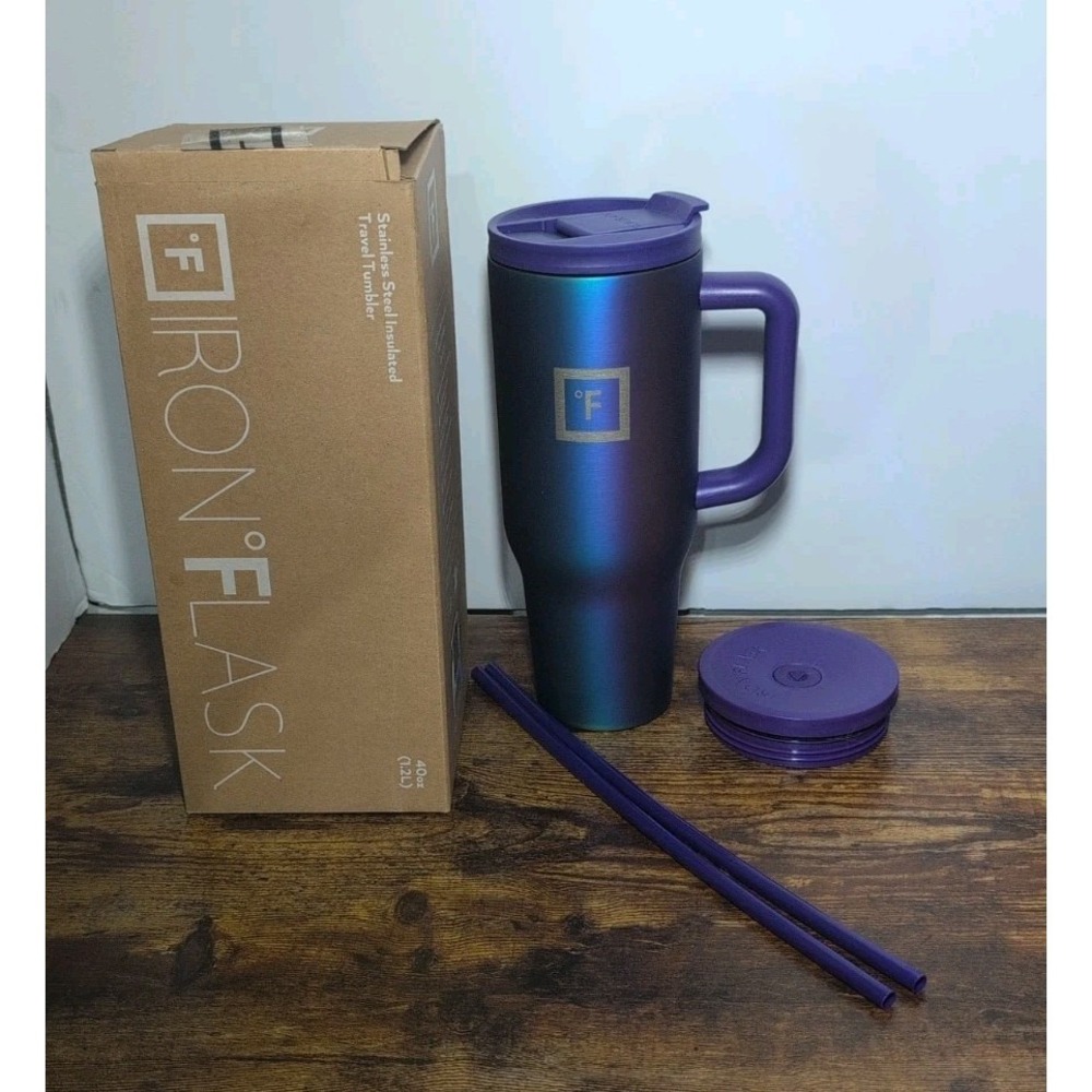 Iron Flask Stainless Steel Insulated Travel Tumbler 40 Oz Aurora